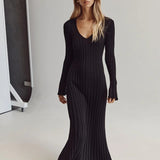Sofia Ribbed Knitted Midi Dress